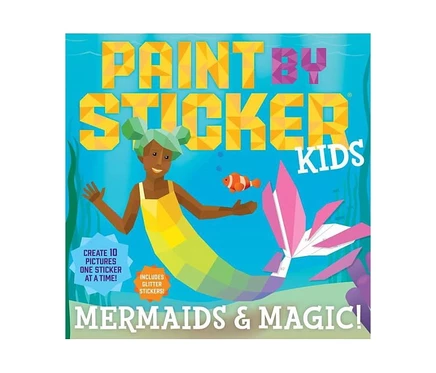 Книга Mermaids Magic (Paint by Sticker) — набор наклеек с блёстками