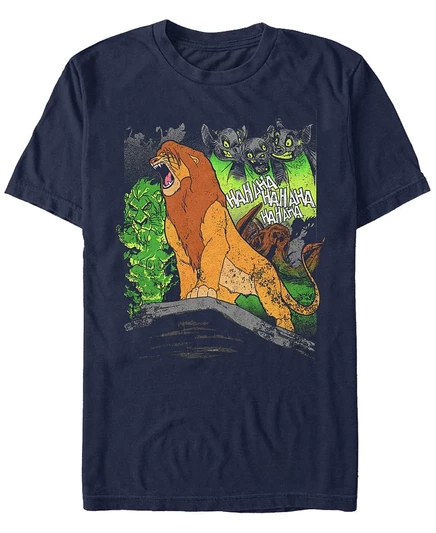 Мужская футболка Disney The Lion King Simba A Hero Roars с коротким рукавом синего цвета