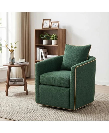 Вращающееся акцентное кресло Streamdale Furniture, мягкий клубный диван-бочонок для гостиной, светло-серый