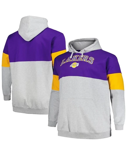 Мужское худи Fanatics Los Angeles Lakers для крупных размеров, фиолетовое