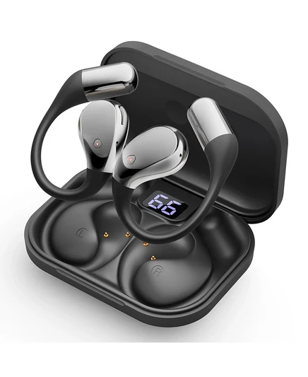 Спортивные наушники Bluetooth 5.4 с открытыми ушами и водонепроницаемостью IPX5 черного цвета