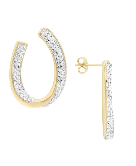 Серьги Essentials Crystal Curved, позолота и родий