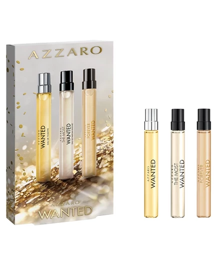Azzaro, 3 шт. Подарочный набор для путешествий с туалетной водой и парфюмерией Wanted, без цвета