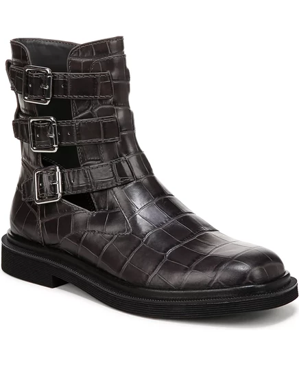  Женские ботильоны Argo с квадратным носком и пряжкой dark grey croco print leather