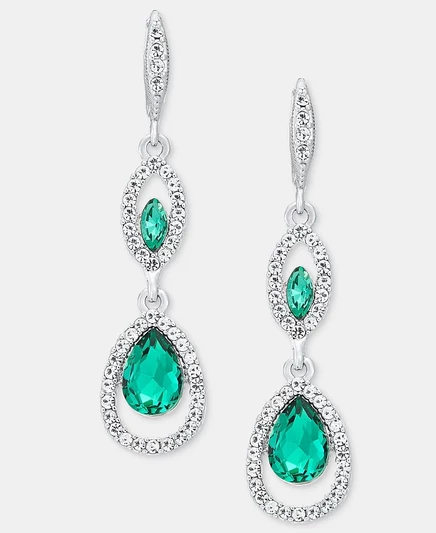 Женские серьги Givenchy двойные, зеленые