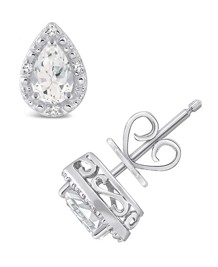 Женские серьги-пусеты Macy's с бриллиантами, белый топаз