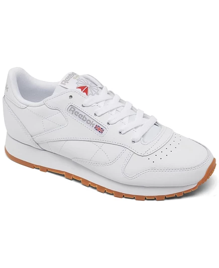 Женские классические кожаные повседневные кроссовки Reebok от Finish Line white