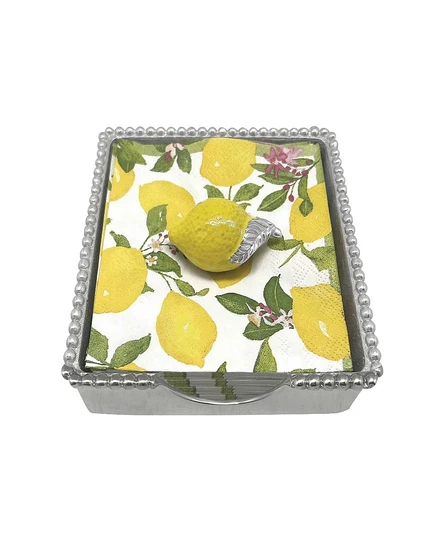 Сервировочная салфетница Mariposa «Lemon Beaded», серебристая