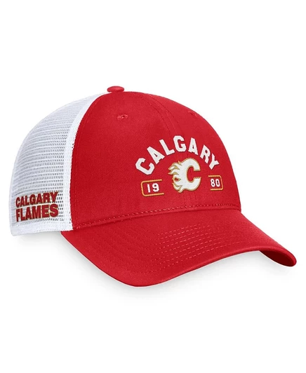 Мужская кепка Fanatics Free Kick Trucker Calgary Flames, красно‑белая