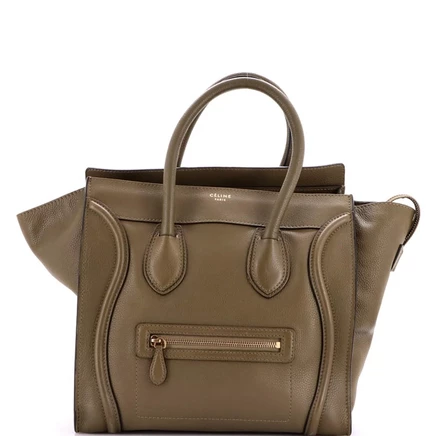 Женская сумка Celine Mini Luggage зернистая кожа, коричневая
