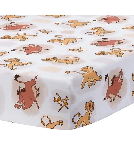 Простыня для детской кроватки Lambs & Ivy Disney Baby Lion King Safari - Белая