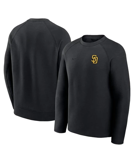 Мужская черная толстовка-реглан Nike San Diego Padres Tech Fleece Raglan черного цвета