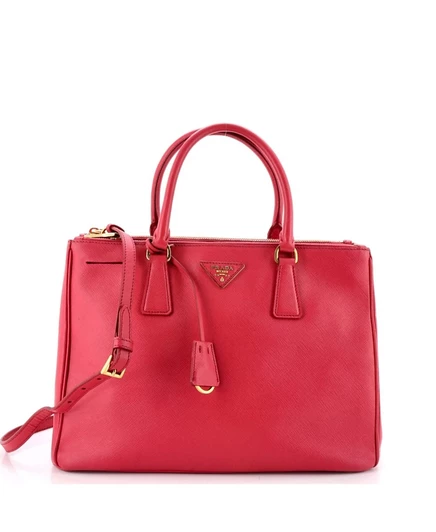 Женская сумка Pre-Owned Prada Medium Tote сафьяно, розовая