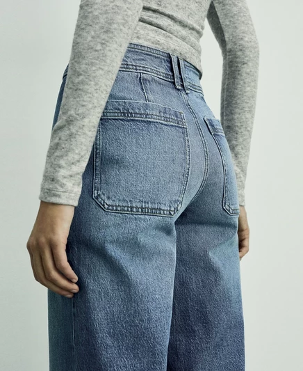 Женские джинсы-кюлоты Catherin Culotte с высокой посадкой от Mango medium blue