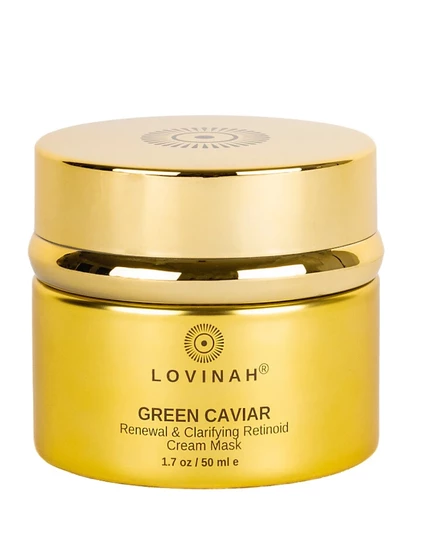 Осветляющая крем-маска с ретинолом и зеленой икрой Lovinah Skincare, 1,7 унции зеленого цвета