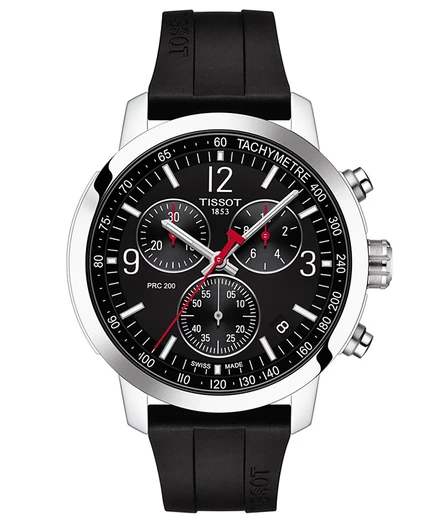Мужские часы Tissot PRC 200 хронограф 43 мм, черные