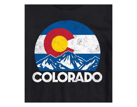 Гибридная одежда в стиле ретро Colorado Flag Mountains, мужская футболка с коротким рукавом black