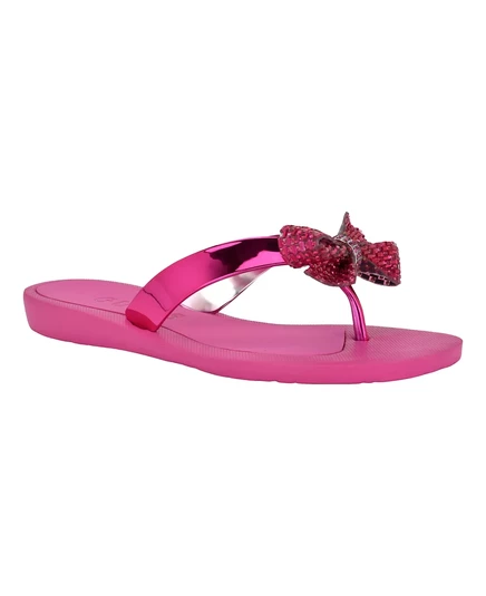  Женские сандалии-шлепанцы Tata EVA Sparkle с бантом и блестками medium pink