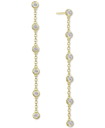 Серьги Macy's Diamond Bezel 1/10 кт, позолоченные, желтые