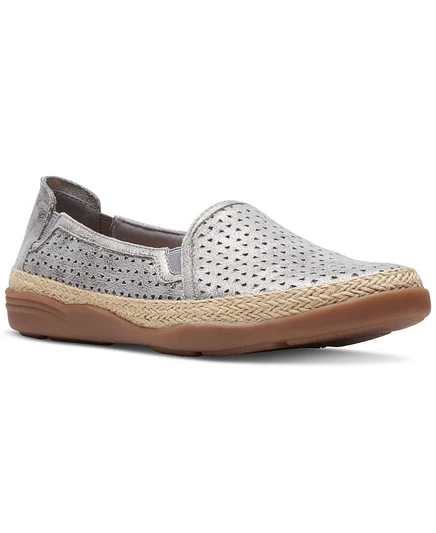 Женские эспадрильи Clarks Elaina Ruby кожаные, серебристые