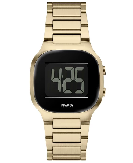 Мужские цифровые ЖК-часы Skagen Mellem Gold из нержавеющей стали, 38-миллиметровое золото