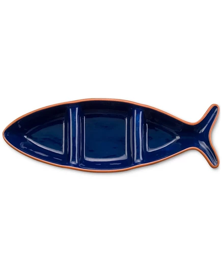 Блюдо Euro Ceramica Costa Azul в форме рыбы, синее