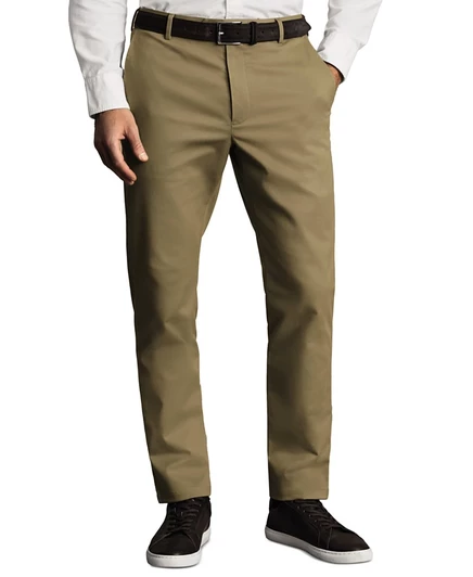 Мужские брюки-чино без подкладки от Charles Tyrwhitt коричнево-бежевого цвета
