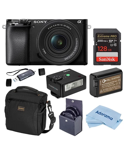 Фотоаппарат Sony Alpha a6100 с объективом 16–50 мм, черный