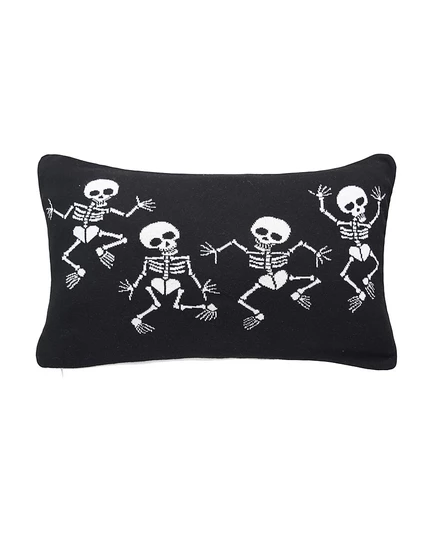 Декоративная подушка C&F Dancing Skeletons, черная