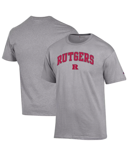 Мужская футболка Champion Rutgers Arch Over Logo, серая