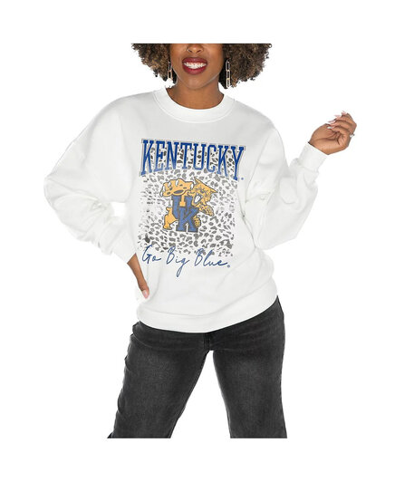 Женская белая толстовка-пуловер с открытыми плечами из флиса Kentucky Wildcats от Gameday Couture белого цвета white