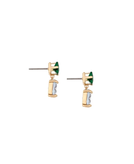 Серьги-подвески Ettika Green Velveteen позолоченные 18K, зеленые