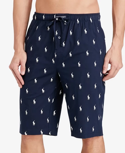 Мужские шорты для сна Polo Ralph Lauren с логотипом, синие