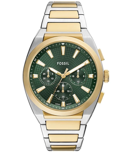 Мужские двухцветные часы Fossil Everett Chronograph из нержавеющей стали, 44-миллиметровый мультиметр