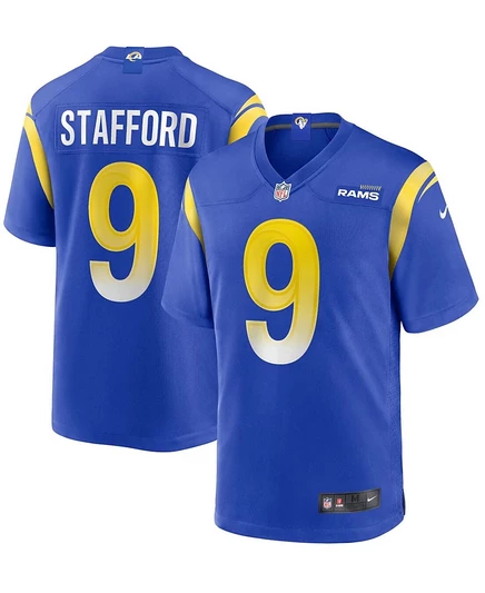 Мужская игровая футболка Nike Matthew Stafford Rams, синяя