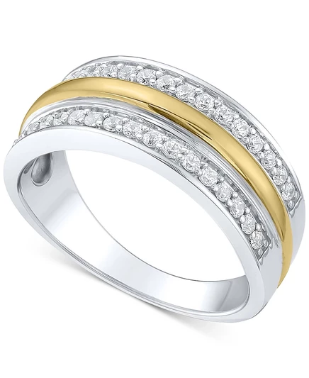 Мужское кольцо Macy's Diamond Triple Row, 0,5 карат, 10K, двухцветное