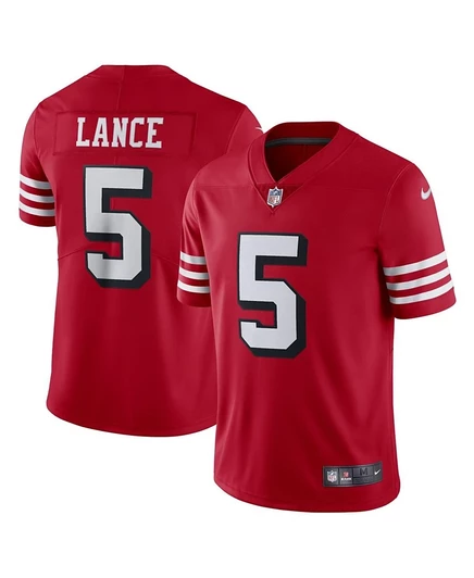 Мужская джерси Nike Trey Lance Vapor Limited 49ers, красная