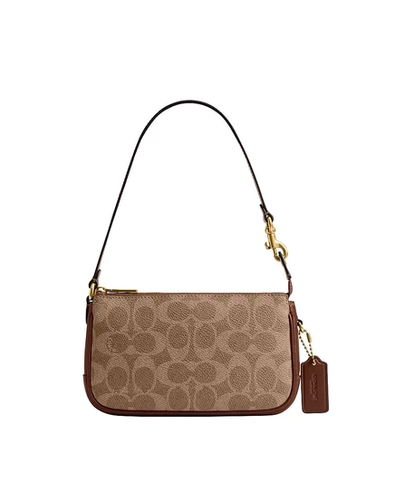 Женская сумка Coach Plaza Mini 18, бежевая