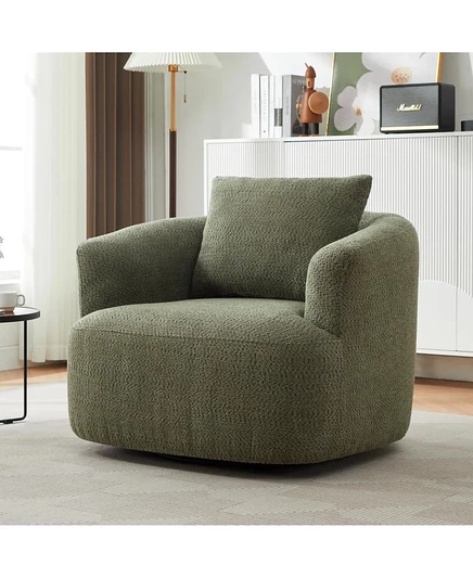 Streamdale Furniture 360° Вращающееся акцентное кресло-диван с декоративной подушкой, светло-серый