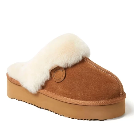 Женские тапочки Dearfoams Melton с овчиной, коричневые