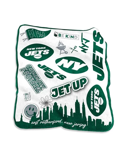 Плед New York Jets Raschel 127×152 см, многоцветный