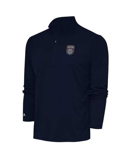 Мужская толстовка Antigua Navy San Diego FC Tribute на молнии с четвертью navy