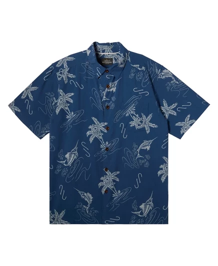 Мужская рубашка Quiksilver Waterman Bimini Twist, синяя