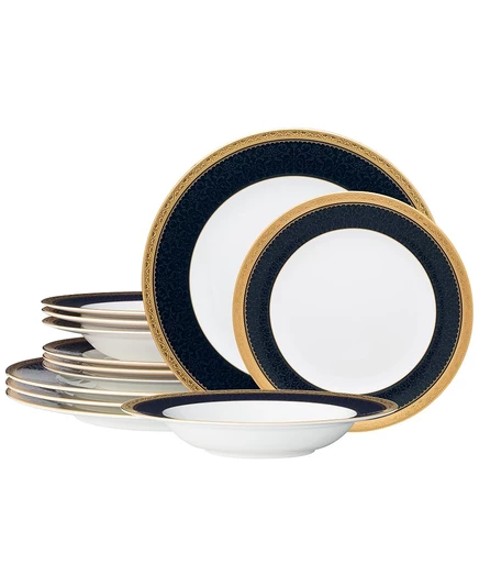 Сервиз Noritake Odessa 12 пр. на 4 персоны, кобальт/золото