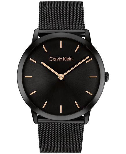 Женские часы Calvin Klein с сетчатым браслетом из нержавеющей стали 37 мм черного цвета