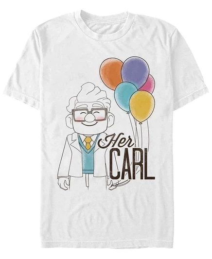 Мужская белая футболка Disney Pixar Up Her Carl с коротким рукавом white