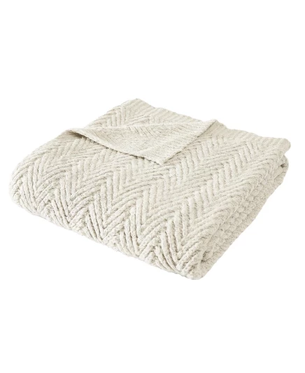 Плед Frye Chevron Faux Mohair 127×178 см, кремовый