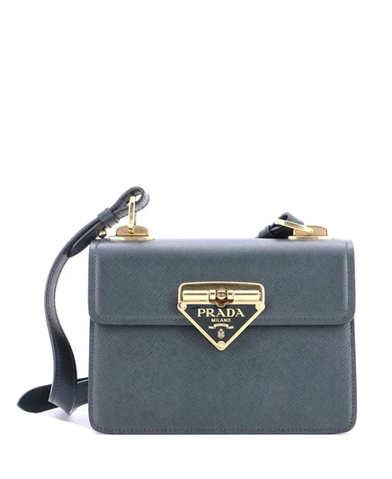 Женская сумка Pre-Owned Prada Symbole сафьяно, серая
