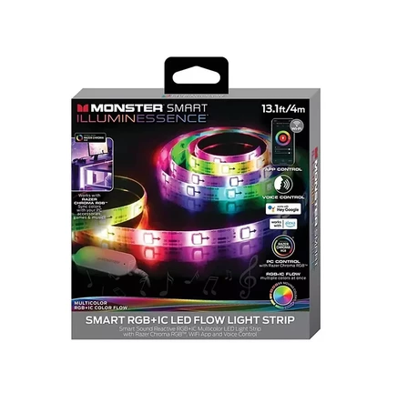  Светодиодная лента Monster 13,1ft Sound Reactive Smart Multi-Color Color Flow LED Light Strip