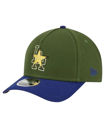 Мужская бейсболка New Era Los Angeles Dodgers 9FORTY A‑Frame, тёмно-зелёная